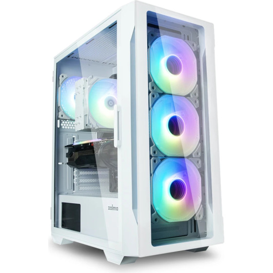 Zalman Case ATX - I3 NEO TG White - aRGB, Tempered Glass - (ZM-I3-NEO-TG-White)