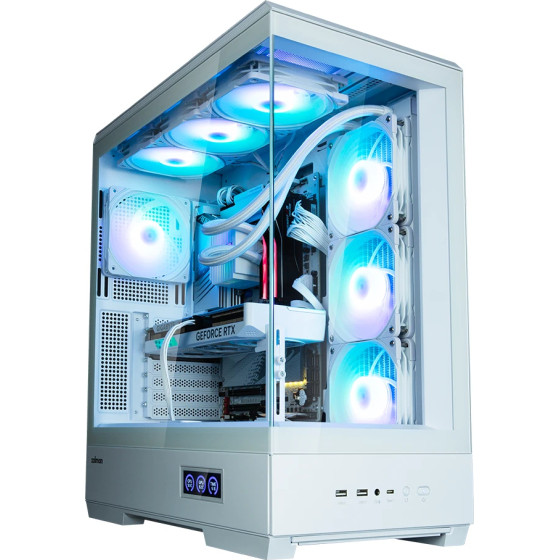 Zalman Case ATX - P50 DS White - Digital Display, Addressable RGB - (ZM-P50-DS-WH)