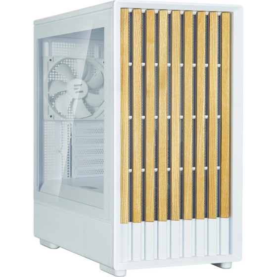 Zalman Case mATX - P10 NAMU WHITE - Wood, USB-C - (P10-NAMU-WHITE)