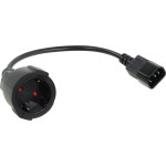 VCom Cable Power Ext IEC 320 C14 / SCHUKO F 0.2m 16A Black - (CE002-CU1.5mm-0.2m)