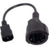 VCom Cable Power Ext IEC 320 C14 / SCHUKO F 0.2m 16A Black - (CE002-CU1.5mm-0.2m)
