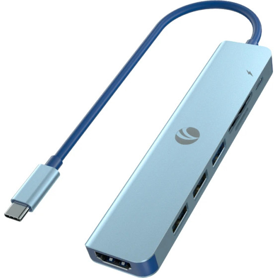 VCom Docking Station Type-C 7-in-1 - PD3.0 100W, HDMI, USB3.0 x 1, USB2.0 x 2, SD, TF - (CUE18)