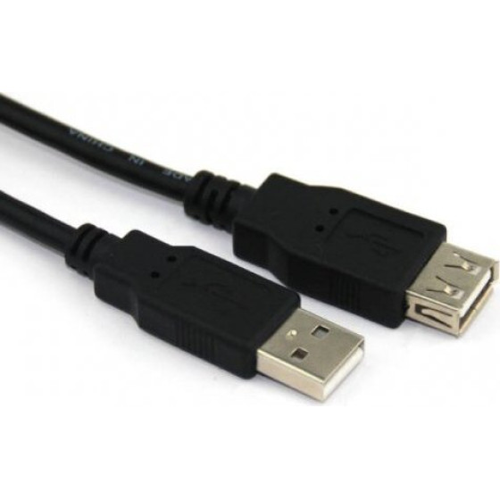 VCom USB 2.0 AM / AF Black - (CU202-B-1.8m)