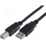 VCom USB 2.0 AM / BM Black - (CU201-B-5m)