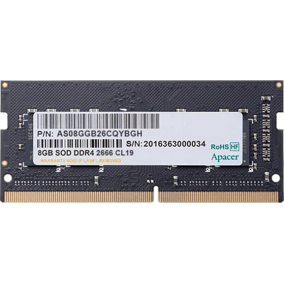 Apacer RAM 8GB DDR4 SODIMM 1024x8 2666MHz - (AS08GGB26CQYBGH)