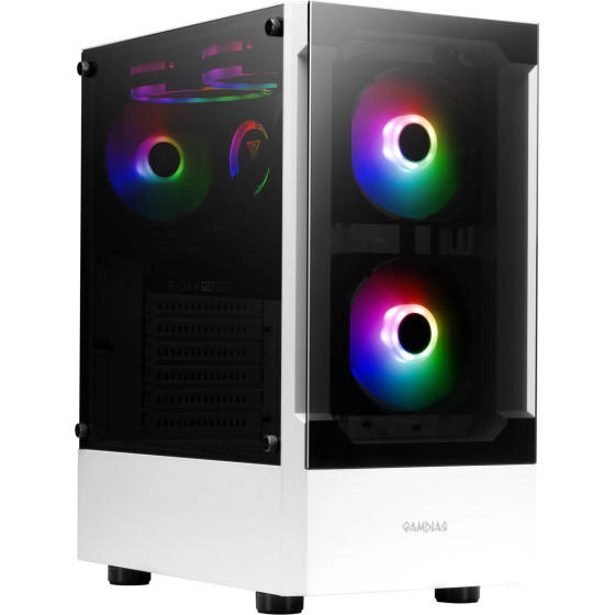 Gamdias Case ATX - TALOS E3 White - aRGB, Tempered Glass - (GAMDIAS-TALOS-E3-WH)