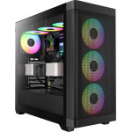 Gamdias Case E-ATX - ATHENA M3 Black - USB-C, 4 x 120 mm A-RGB, Mesh, Tempered Glass - (ATHENA-M3-BLACK)