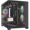 Gamdias Case mATX - AURA GC10M v2 - 3 x 120 mm A-RGB, USB-C, Tempered Glass - (AURA-GC10M-V2-ARGB-BK)