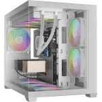 Gamdias Case mATX - AURA GC10M v2 White - 3 x 120 mm A-RGB, USB-C, Tempered Glass - (AURA-GC10M-V2-ARGB-WH)