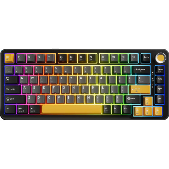 Marvo Wireless Gaming Mechanical keyboard Titan 75 - KG985W Black - Banana Crystal [Linear] - (MARVO-KG985W-BK)