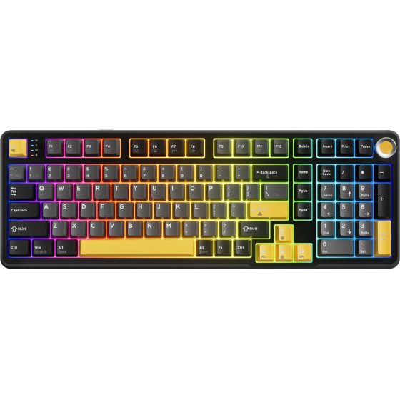 Marvo Wireless Gaming Mechanical keyboard Titan 98 - KG986W Black - Banana Crystal [Linear] - (MARVO-KG986W-BK)