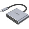 Unitek Docking Station Type-C 4-in-1 - uHUB Q4+ Lite - USB-C PD100W x 1, HDMI x 1, VGA, USB2.0 x 1 - (D1049A)