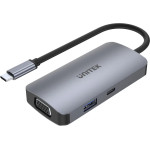 Unitek Docking Station Type-C 5-in-1 - uHUB P5 Trio - USB-C PD100W x 1, HDMI x 2, VGA, USB3.0 x 1 - (D1051A)