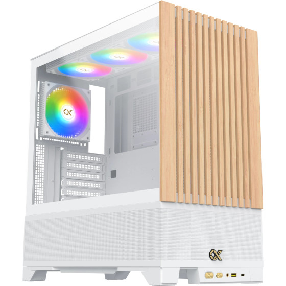 Xigmatek Case EATX - Endorphin WD Arctic, Addressable RGB, Wood - (EN42218)