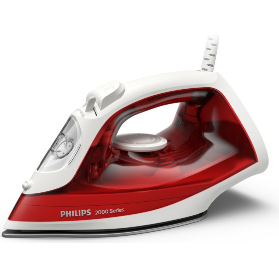 Philips 2000 Series Iron Steam Iron Non-Stick Soleplate Red, White - (DST2010/40)
