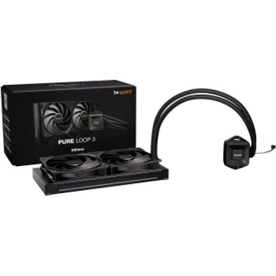 Bequiet Cpu Hydro Cooler Pure Loop 3 280MM Intel Socket Lga 1851/1700/1200/1150/1151/1155, Amd AM5/AM4, 2x140MM Fan Pure Wings 3 Pwm HIGH-SPEED, BLACK, 3YW. - (BW028EU)