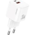 Usams ��������� ������ CC263, Usb & USB-C, 30W, GaN, ������ - (CC263TC02)