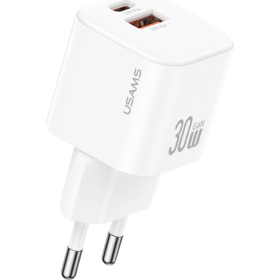 Usams ��������� ������ CC263, Usb & USB-C, 30W, GaN, ������ - (CC263TC02)