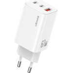 Usams ��������� ������ CC265, Usb & 2x USB-C, 67W, GaN, ������ - (CC265TC02)