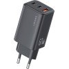 Usams ��������� ������ CC265, Usb & 2x USB-C, 67W, GaN, ������ - (CC265TC01)