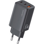 Usams ��������� ������ CC265, Usb & 2x USB-C, 67W, GaN, ������ - (CC265TC01)