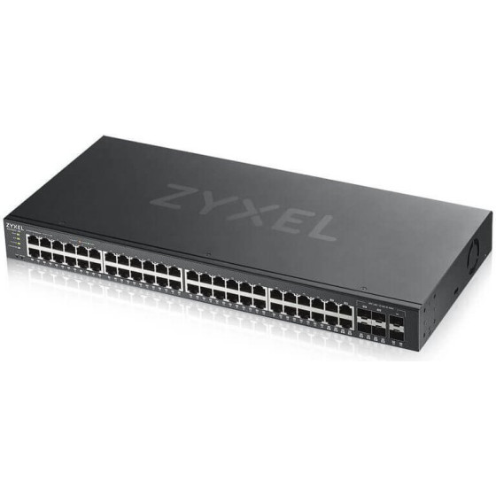 Zyxel GS1920-48v2 50-Port Gigabit Webmanaged Switch, 44x Gigabit RJ45, 4x Gigabit RJ45/SFP, 2x Sfp - (GS1920-48V2-EU0101F)