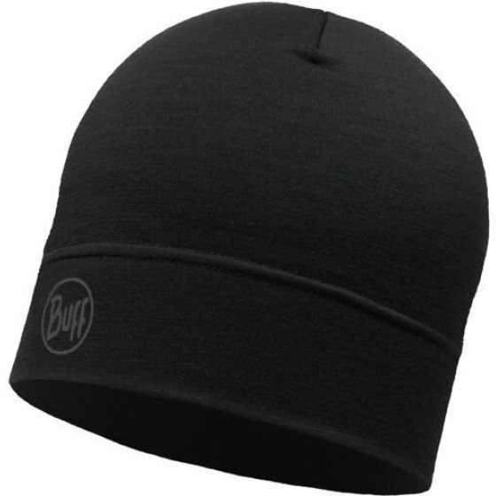 Buff Merino Lightweight Beanie Solid Black Onesize Cap Standard - (113013.999.10.00)