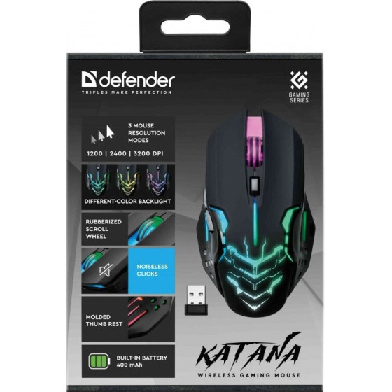 Defender Wireless Mouse Katana GM-511 Rf 3200DPi 7P - (52511)