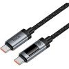 Hoco Data Cable With Digital Display Usb A To Usb C Pd 6A 100W 1,2 m U148 black