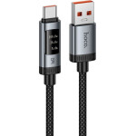 Hoco Data Cable With Digital Display Usb A To Usb C Pd 6A 240W 1,2 m U148 black