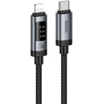 Hoco Data Cable With Digital Display Usb C To Lightning Pd 27W 1,2 m U148 black