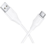 Hoco Silicone Cable Usb A To Usb C 3A 1 m X124 white