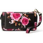 Evelatus Case universal pocket Universal Wallet Zipper Design Flower Black - (EVEAPP14WZDFB)