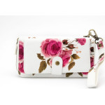 Evelatus Case universal pocket Universal Wallet Zipper Design Flower White - (EVEAPP14WZDFW)