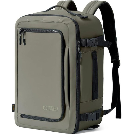 Tech-Protect Defender S50 Ryanair & Wizzair Travel Laptop Cabin Backpack 20L 40x20x25 Olive GREEN