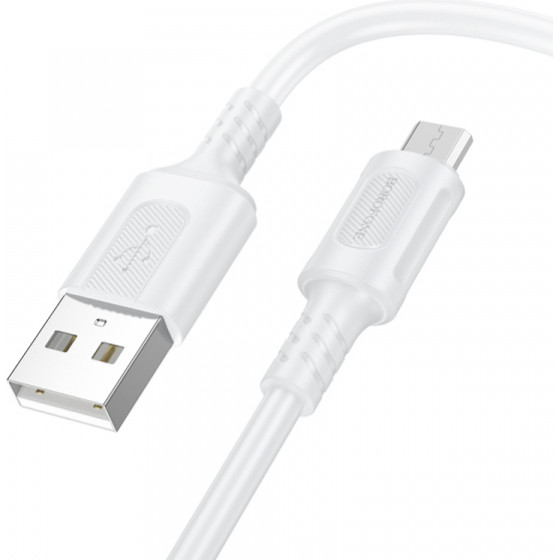 Borofone USB-A To Microusb Cable BX111 Feliz, 18W, 2A, 1m, White
