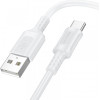 Borofone USB-A To USB-C Cable BX111 Feliz, 20W, 2.4A, 1m, White