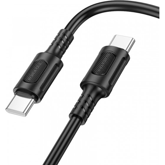 Borofone USB-C To USB-C Cable BX111 Feliz, 60W, 3A, 1m, Black