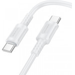 Borofone USB-C To USB-C Cable BX111 Feliz, 60W, 3A, 1m, White