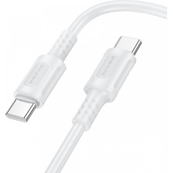 Borofone USB-C To USB-C Cable BX111 Feliz, 60W, 3A, 1m, White