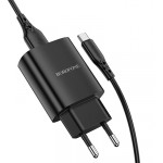 Borofone Wall Charger BN1, 10W, 2.1A, 1 x USB-A, With USB-C Cable, Black