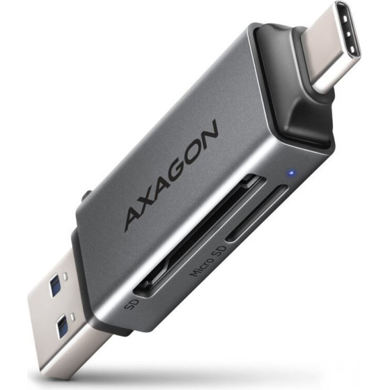Axagon Memory Card Reader microSD/Sd / Usb 3.2 gen1 / USB-A + USB-C / Metal Body - (CRE-DAC)