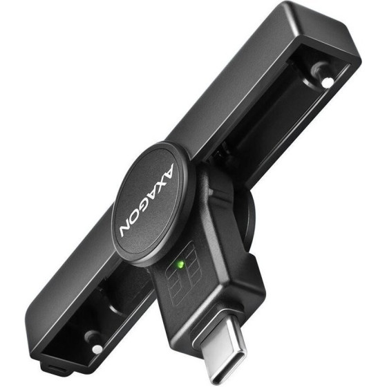 Axagon Pocket Reader Contact Smart Cards USB-C (eCitizen) / Smart Card / Usb 2.0 - (CRE-SMPC)