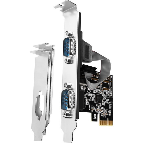 Axagon Pcie 2x Serial Port (RS-232) / 250 Kbps / Lp Bracket - (PCEA-S2N)