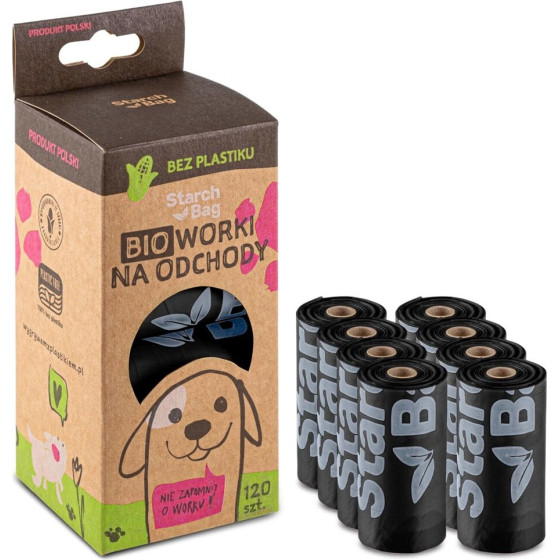 Starch Bag STARCHBAG BIO compostable poop bags black - 8x15 pcs