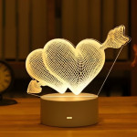 EXTRALINK 3D Broken Hearts Night Light Home, Optical Illusion For Bedroom Usb - (EX.24107)