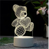 EXTRALINK 3D Heart Bear Night Light Home, Optical Illusion For Bedroom Usb - (EX.24121)