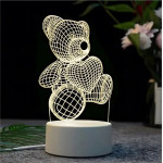 EXTRALINK 3D Heart Bear Night Light Home, Optical Illusion For Bedroom Usb - (EX.24121)