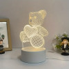 EXTRALINK 3D Heart Bear Night Light Home, Optical Illusion For Bedroom Usb - (EX.24121)
