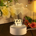EXTRALINK 3D Heart Night Light Home, Optical Illusion For Bedroom Usb - (EX.24114)